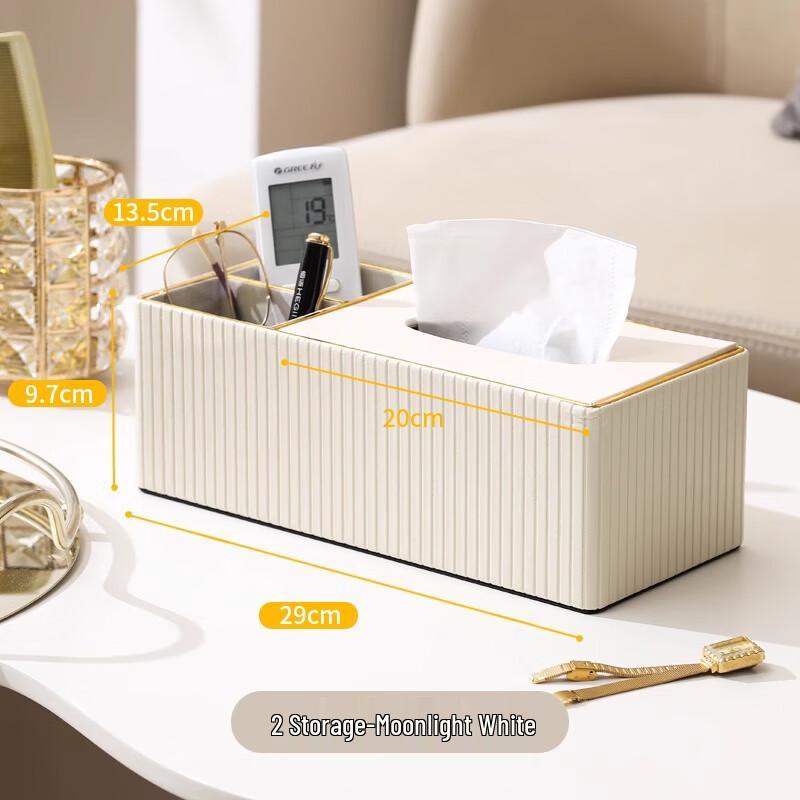Elegant Leather Tissue Box with Roman Column Design
