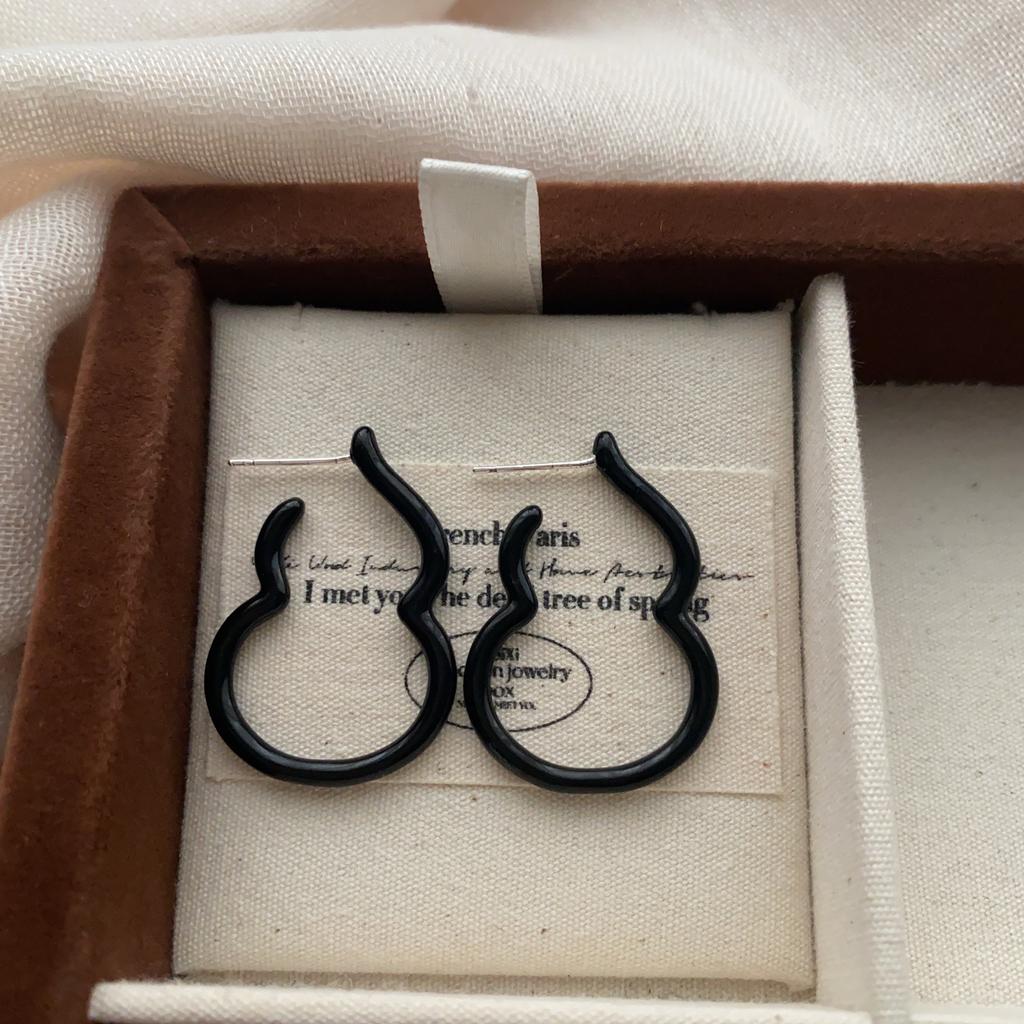 Irregular Curve Oil Drip Earrings Earrings Three-Dimensional Fashion Personality Temperament Advanced Sense Line Smart Retro Earrings