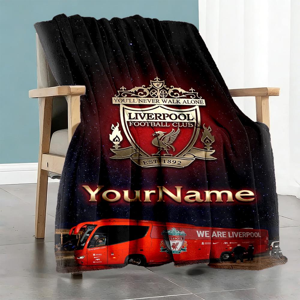 Liverpool Customize Your Name Blanket Gift Customizable Blanket Ultra-Soft for Nap Livingroom Chair Picnics for All Occasions