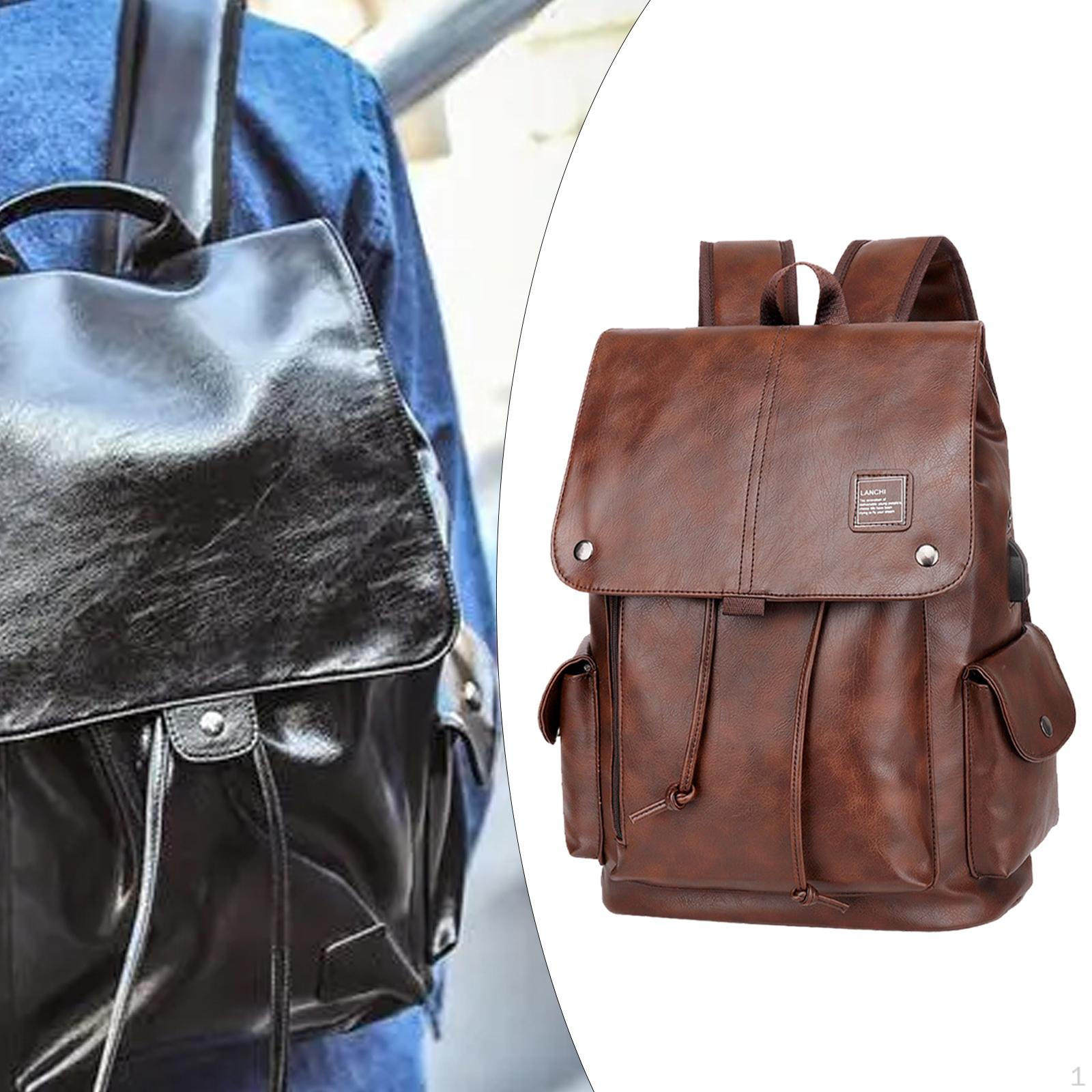 

Модный рюкзак из искусственной кожи, подходит для 15,6-дюймового компьютера, водонепроницаемый, многоцелевой темно-коричневого