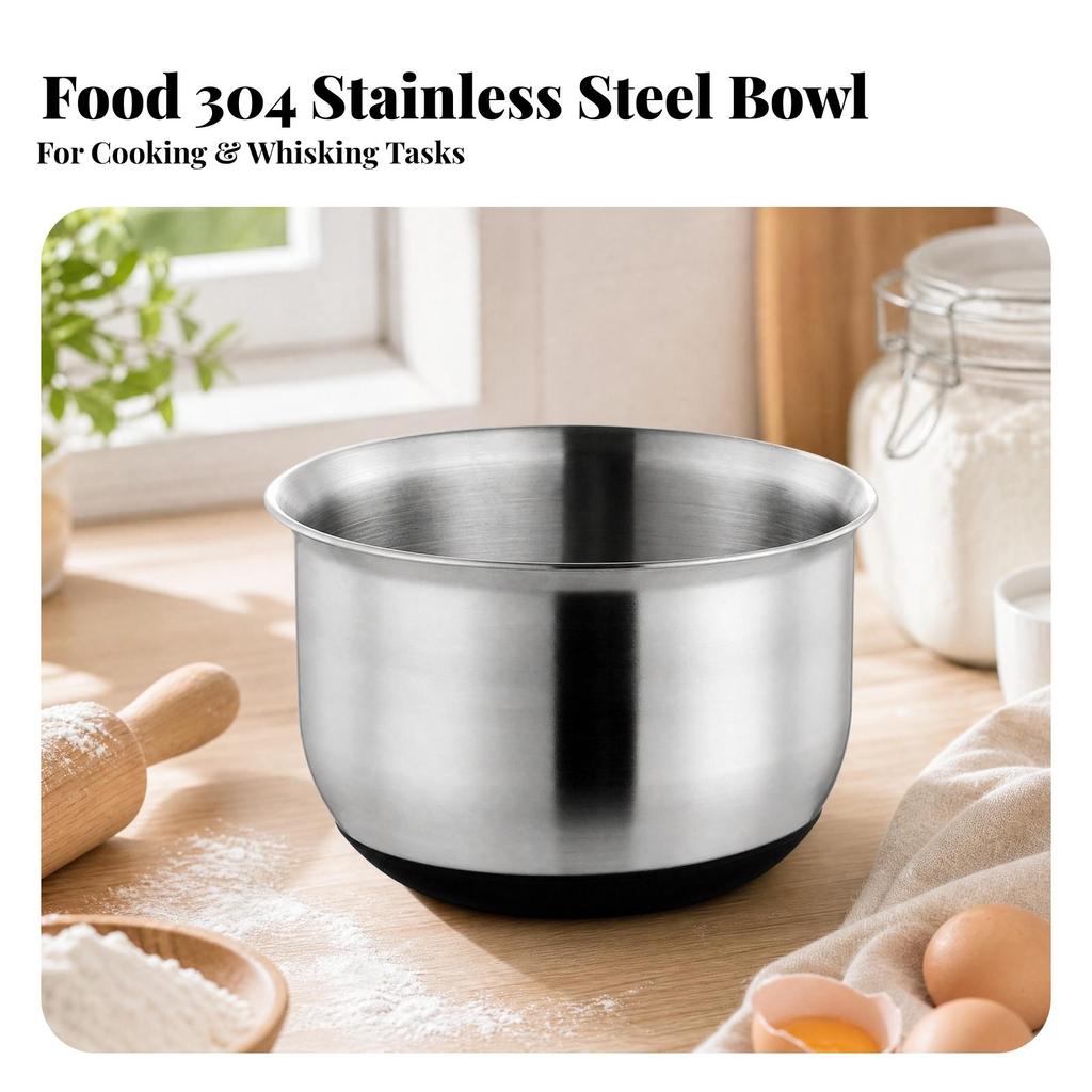 Stainless Steel Mixing Bowl Rust-Resistant Deep Safe for Bakers