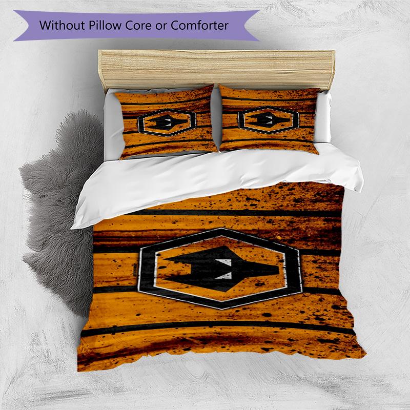Set Copripiumino con Stampa dello Stemma del Wolverhampton Wanderers Football Club – include 1 copripiumino e 2 federe coordinate Arredamento camera da letto Regali di Natale