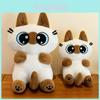 Delightful Plush Siamese Cat Stuffed Animal Cuddly Doll Perfect Birthday Gift