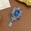 Fashionable Vintage Feng Shui Crystal Brooch, Alloy Inlaid with Rhinestones, Colored Pendant, Brooch, Clothing Accessory