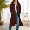 Women's Fashion Casual Plus Size Hooded  Long-Sleeve Solid Jacket