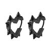 Stainless Steel Silver Color Spike Rivet Heart Hoop Earrings For Women Men Punk Metal Geometric Piercing Ear Buckle Jewelry
