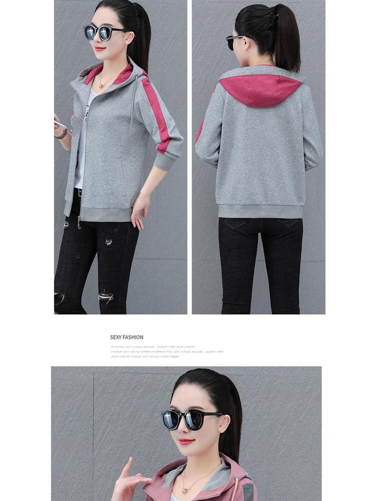 Women's Spring & Autumn Hooded Jacket 2025: Lightweight Mom Wear Fashion Sports Cardigan Sweater.