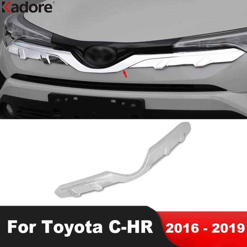 Front Center Grille Grill Cover Trim For Toyota C-HR CHR 2016 2017 2018  Chrome Car Head Upper Grills Frame Trim Accessories