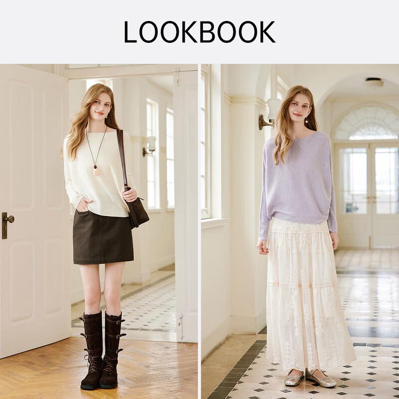 Xiangying Batwing Sleeve Knitted Pullover Sweater