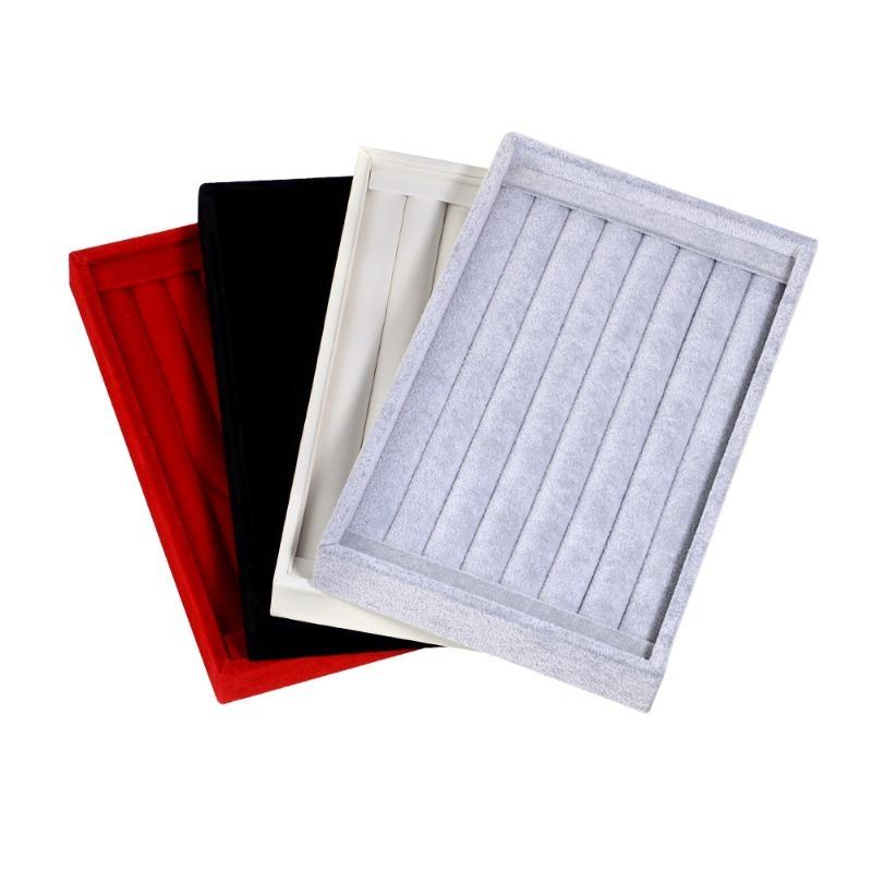 Samt Schmuck Aufbewahrungstablett Ring Ohrring Display Box Brosche Handwerk Klassifizierung Organizer Exquisite Tablett Fall