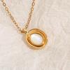 Retro Round Mother-of-Pearl Pendant Necklace - Versatile & Low Saturation Design