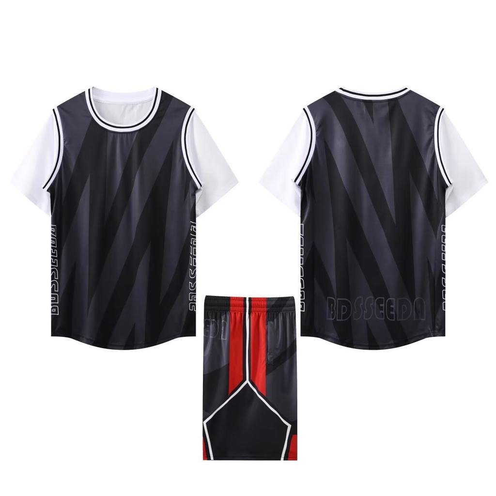 American Fake Two-Piece Basketball Suit, Boys And Girls Training Sports, Primary School Students Summer Adult Basketball Suit