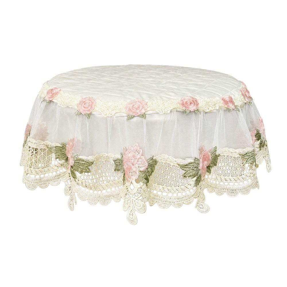 Floral Lace Trim Round Air Conditioner Cover Universal Fit Air Conditioner Protector Home Decor
