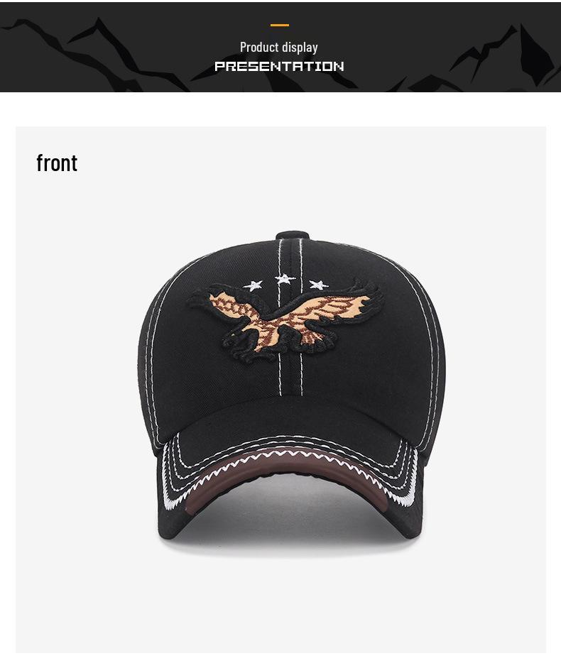 Men's Patchwork Eagle Embroidery Baseball Cap - Spring/Autumn Sunshade Duckbill