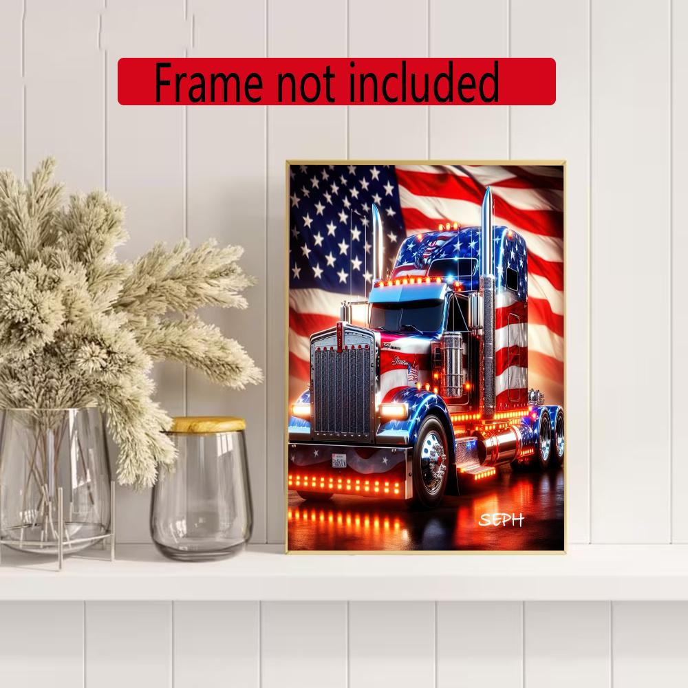 Kenworth 5D Diamond Painting Round Diamond Rhinestones Mosaic Diamond Embroidery Wall Paintings Rhinestones Gift Frameless