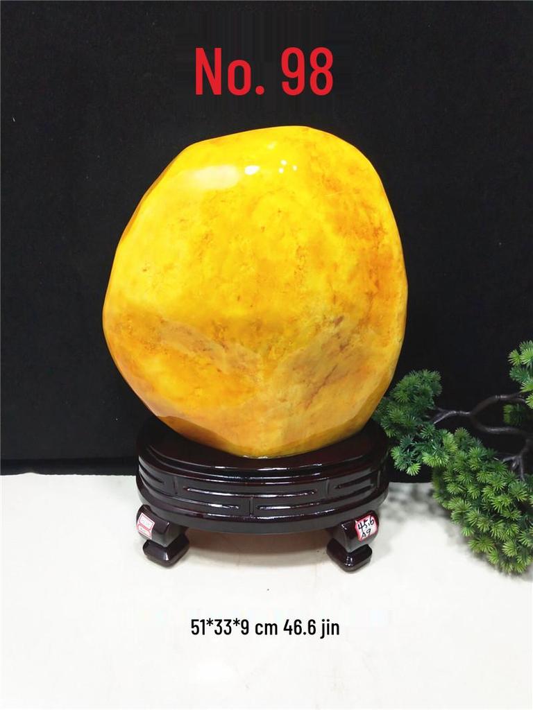 Yellow Dragon Jade Decorative Stone: Feng Shui Ornament for Home Entrance