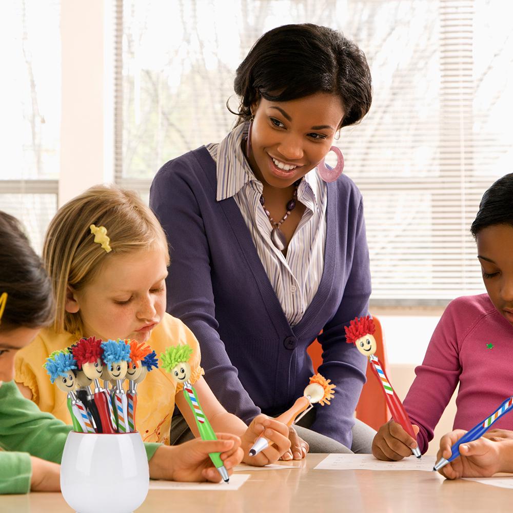 12/24Pcs Cartoon Painting Ballpoint Pen Baby Girl Colorful Birthday Gift Wax Pencil Set