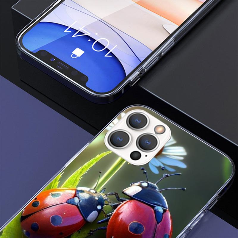Insect Seven-Star Ladybug Phone Case For Apple iPhone 17 Air 16 15 Plus 14 + 13 Mini 12 11 Pro Max 7 8 SE 16Max Soft Shell Cover