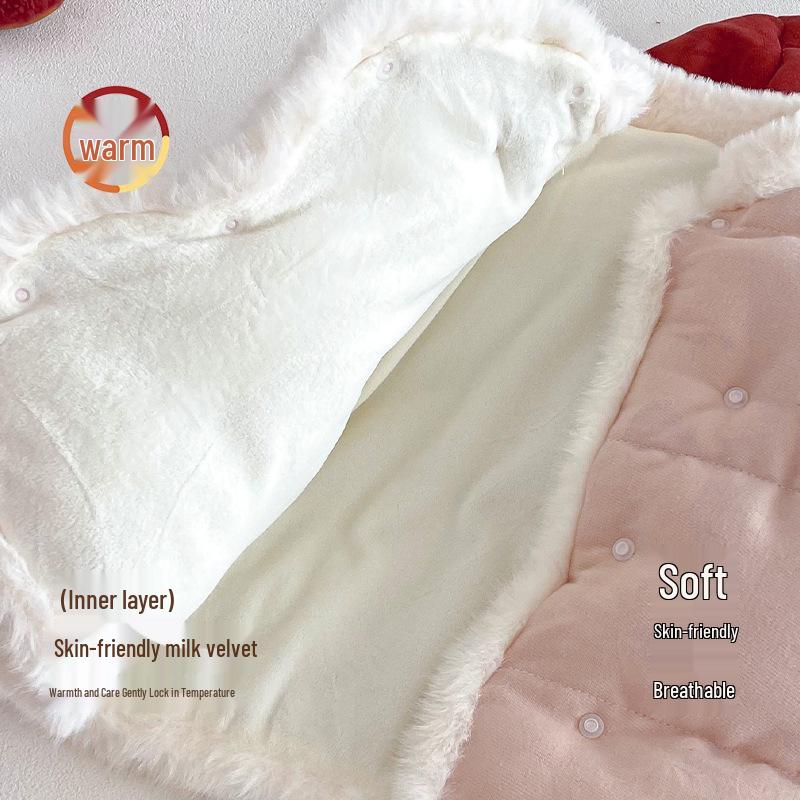 Girls' Festive Chinese-Style Goldfish Cotton Coat - Winter 2025 Velvet-Enhanced New Year Outfit