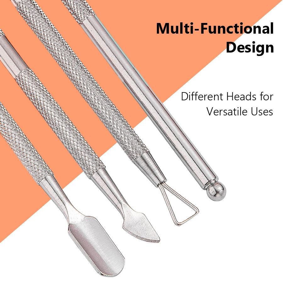 2Pcs Double-Ended Nail Polish Removal Tool Set Cuticle Pusher Dead Skin Removal Multi-Functional Manicure Tool