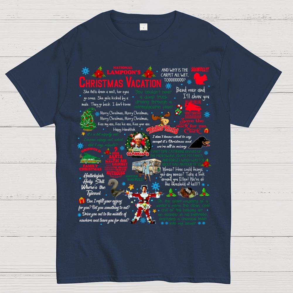 Christmas Vacation Quote Cotton Summer Casual Cool Loose T-Shirt