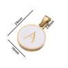 1pcs/pack Stainless Steel 26 Alphabet A-Z Letters Round White Pendants For DIY Bracelet Necklace Jewelry Making Accessories