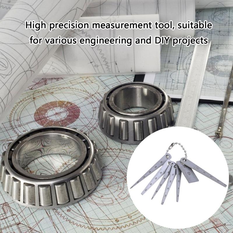 Multipurpose Stainless Steel Gaps Gauge Tapered Ruler Measuring Tool Set for Professional Use In Construction and Design