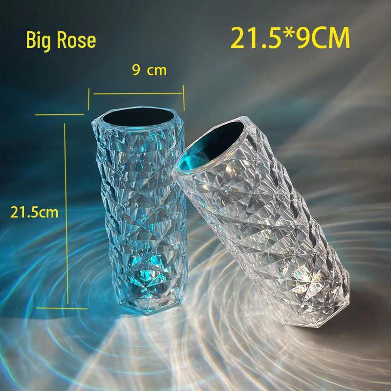 In Stock Luxury Rose Crystal Touch Lamp - Decorative Night Light for Bedroom