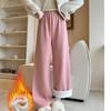 Velvet Wide-leg Pants for Women's Sniffing Autumn and Winter New Loose High Waist Draping Straight Pants Cashmere Narrow Version Casual Pants