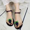 Fashion Women Fruit Sandals Transparent PVC Flat Flip-flop Sandal Ladies 2025 Summer Outdoor Fashion Non-slip Buckle Strap Beach Shoes