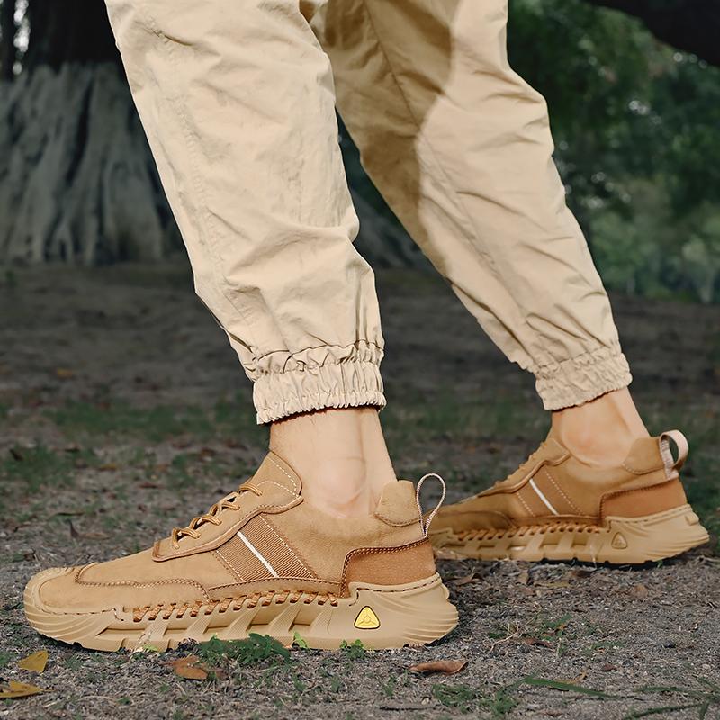 Fashion Men's Leather Casual Sneakers Outdoor Shoes
