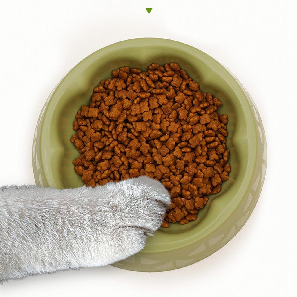 Pet Food Bowl Multipurpose Cute Flower Shape Large Capacity Spill Proof Cervical Protection Dog Cat