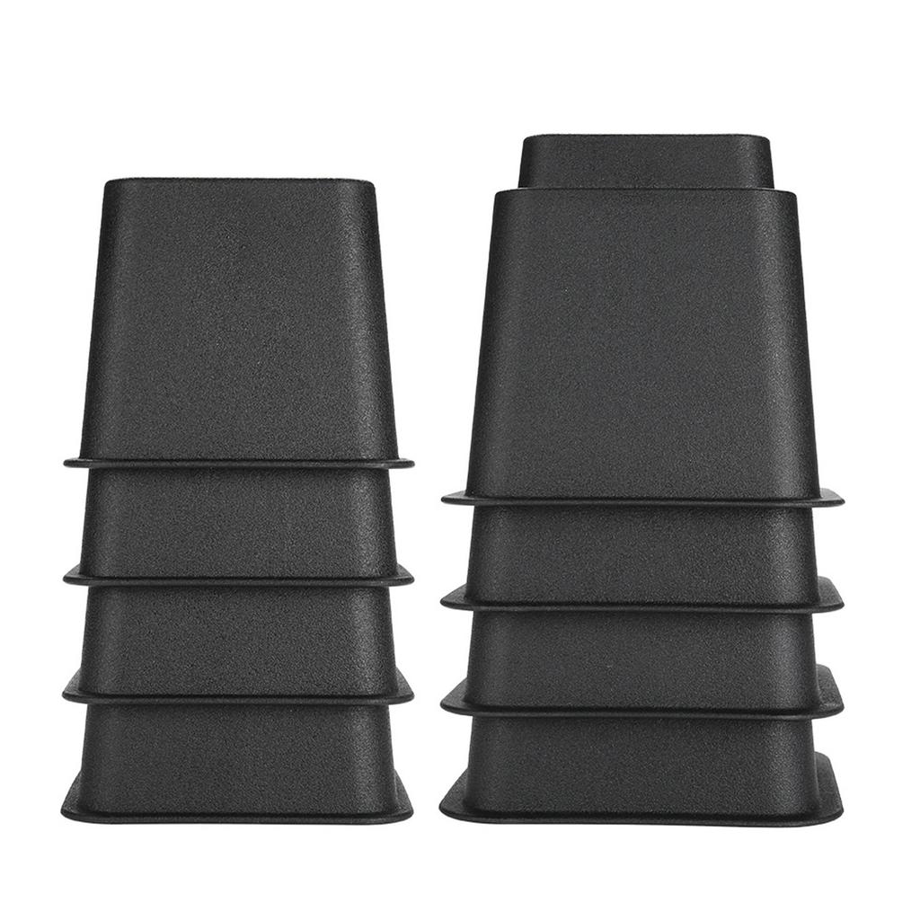 Furniture Raisers   Bed Chair Sofa Riser Feet Lift Set 4 x 5"& 4 x 3" Black