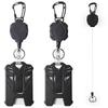 Capa Porta-Cartão Preto Unissex Case Criativo Resistente Chaveiro Retrátil Carretel de Crachá Clipes Corda de Fivela Fácil de Puxar Chaveiro Elástico