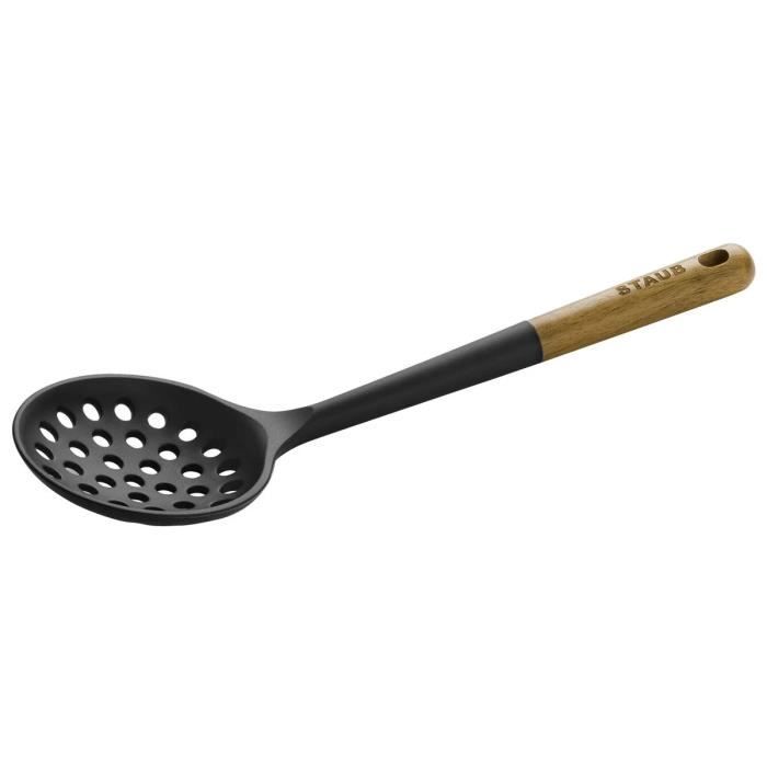 Écumoire - STAUB - 31 cm - Silicone Noir - Bois d'Acacia - Odolné vůči mrazu 220°C