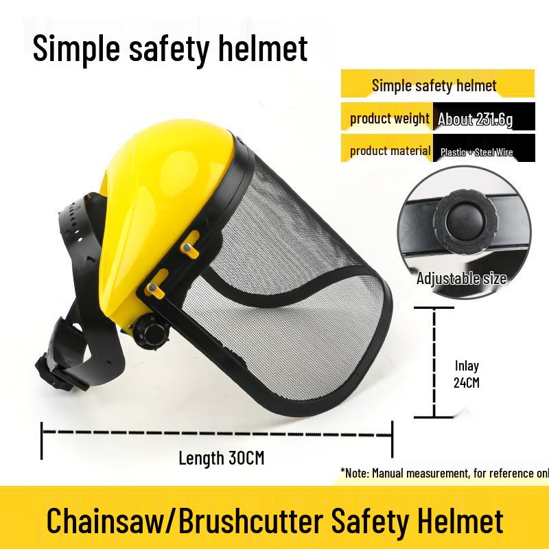 Chainsaw Protective Helmet with Steel Mesh Face Shield for Garden Safety