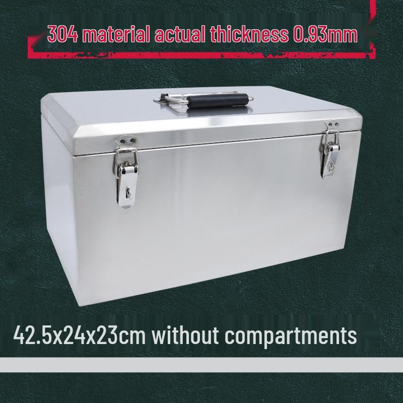 Große, wasserdichte Werkzeugkiste aus 304 Edelstahl - Fahrzeugmontierte Aufbewahrung für Kleingeräte