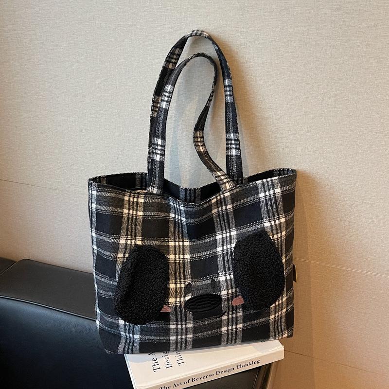 

Custom Cute Long-Eared Dog Canvas Tote - Women s Fashion Shoulder Bag with Large Capacity чёрный