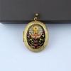 Brass Locket Pendant Photo Box Pendant Nepalese Ethnic Style Handmade Inlay Pendant Exquisite Oval Pendant Necklace Accessories