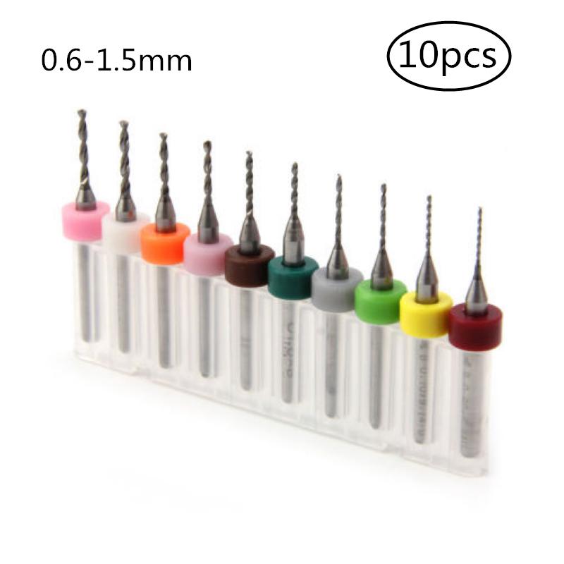 Micro PCB drill bits 10PCS 0.6-1.5mm Mini Double-edged Milling cutter SMT Micro PCB drill bits 10PCS 0.6-1.5mm Mini Double-edged Milling cutter SMT
