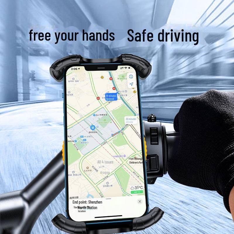 PISEN 360° Rotating Shock-Absorbent Phone Holder for Cars and Bicycles