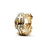 2024 New Gold Plated 925 Silver Ring Zircon Sparkling Double Band Heart Finger Ring Women Original Pandor Ring Fine Jewelry