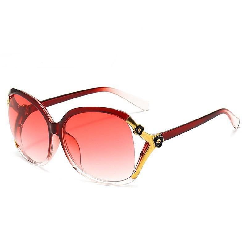 2025 Camellia Ladies' Round Sunglasses - Retro Korean Fashion, Large Frame Sunshade