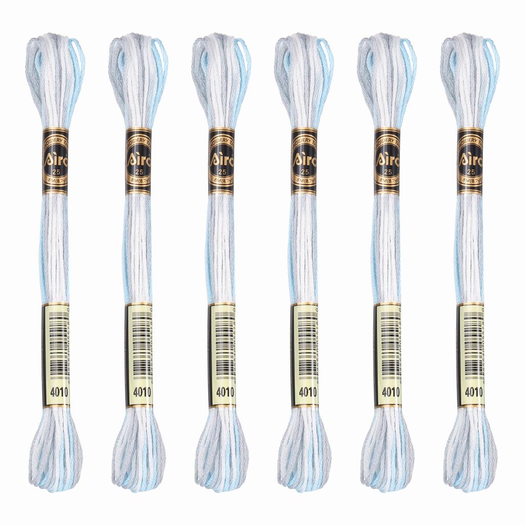 6 Skeins Embroidery Floss, Gradient Colors Polyester Embroidery Threads Bracelets String for Cross-Stitch Hand Embroidery