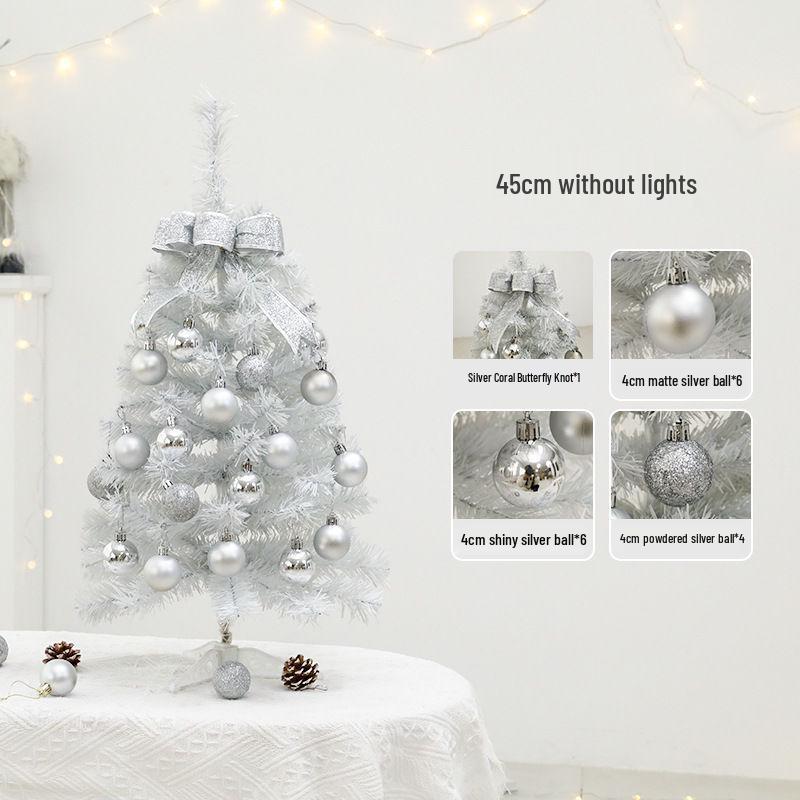 

2025 Міні LED Біла Різдвяна Ялинка Набір - Декоративні Настільні Прикраси