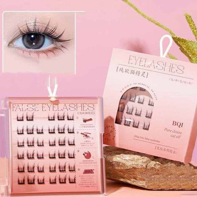 

Charyeina - Individual Cluster False Eyelashes (Various Designs) 08 - With Tweezer - Black - One Size