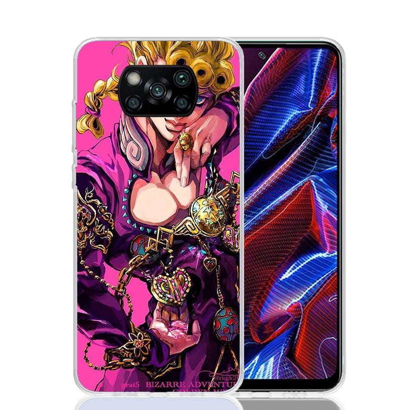 JoJo Adventure Giorno Giovanna Phone Case For Xiaomi Poco X7 X6 X5 Pro F7 Ultra Redmi 15C 15 13 13C 12 12C 10 10A 10C 9 9A 9C 9T