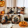 Spooky Halloween Pillowcases: Witch, Owl, Cat & Haunted House Designs! Sofa Cushion Cover Holiday Party Decoration Gift