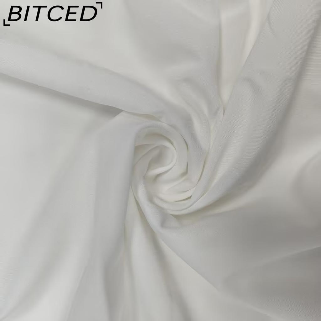 BITCED Spring Women's Collection: Elegant Solid-Color High-Waisted Strapless Dress with Flowing Skirt