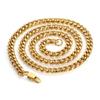 Hip Hop Stainless Steel Necklace Japanese Buckle Round Grinding Encrypted Titanium Steel Cuban Necklace Men's Bracelet Accessories